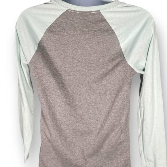 Victoria's Secret PINK T-Shirt Women's XS Mint Green/Gray Raglan Sleeve … - Picture 8 of 13
